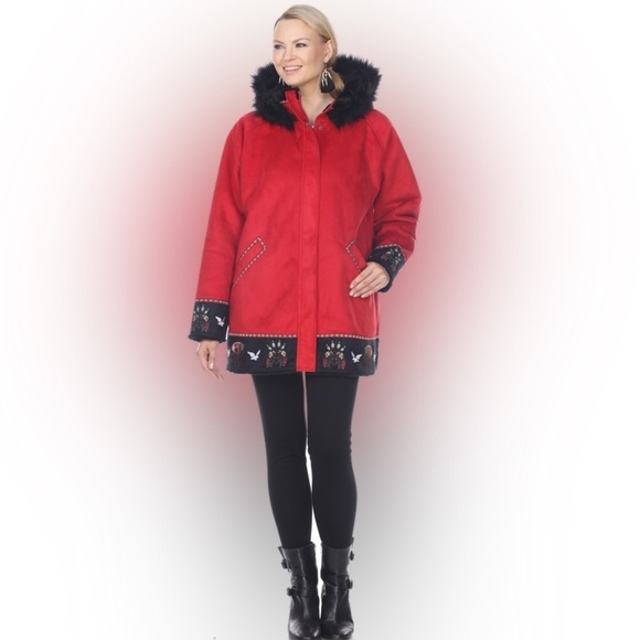 Red Bear & Wolf Ameri Mode Alaskan Red Company coat - Picture 1 of 16
